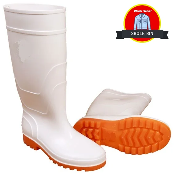 چکمه پلاستیکی سفید ساق بلند