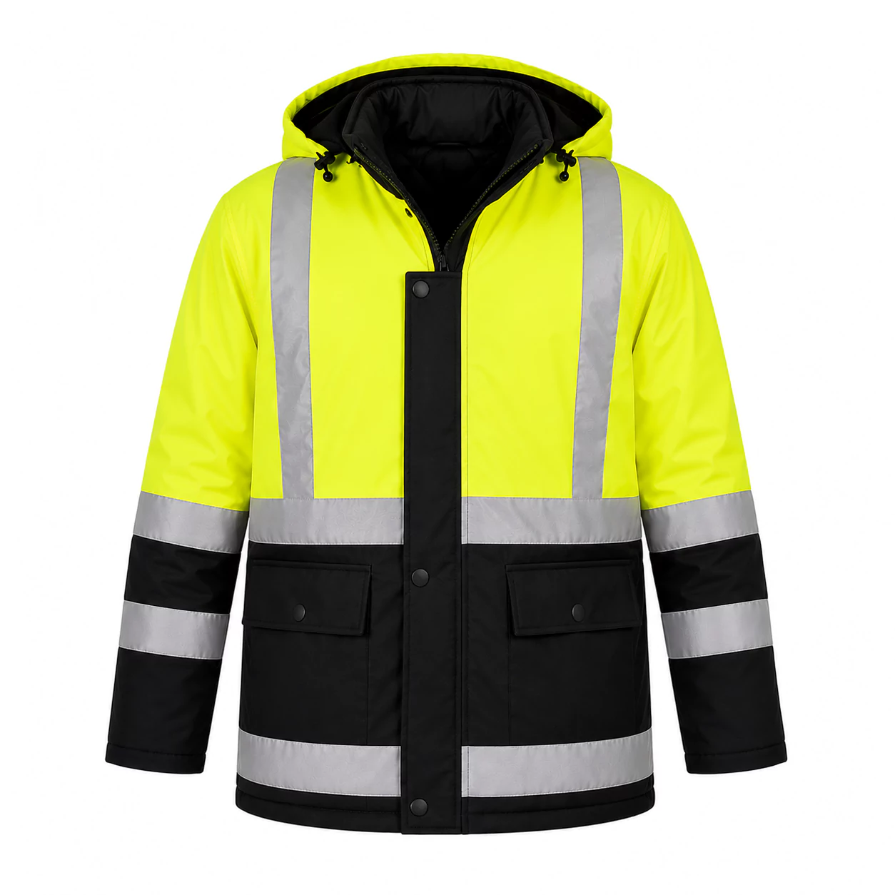 Fluorescent highway maintenance overcoat1 تولیدی اورکت راهداری شبرنگ فسفری تهران تبریز مشهد خوزستان