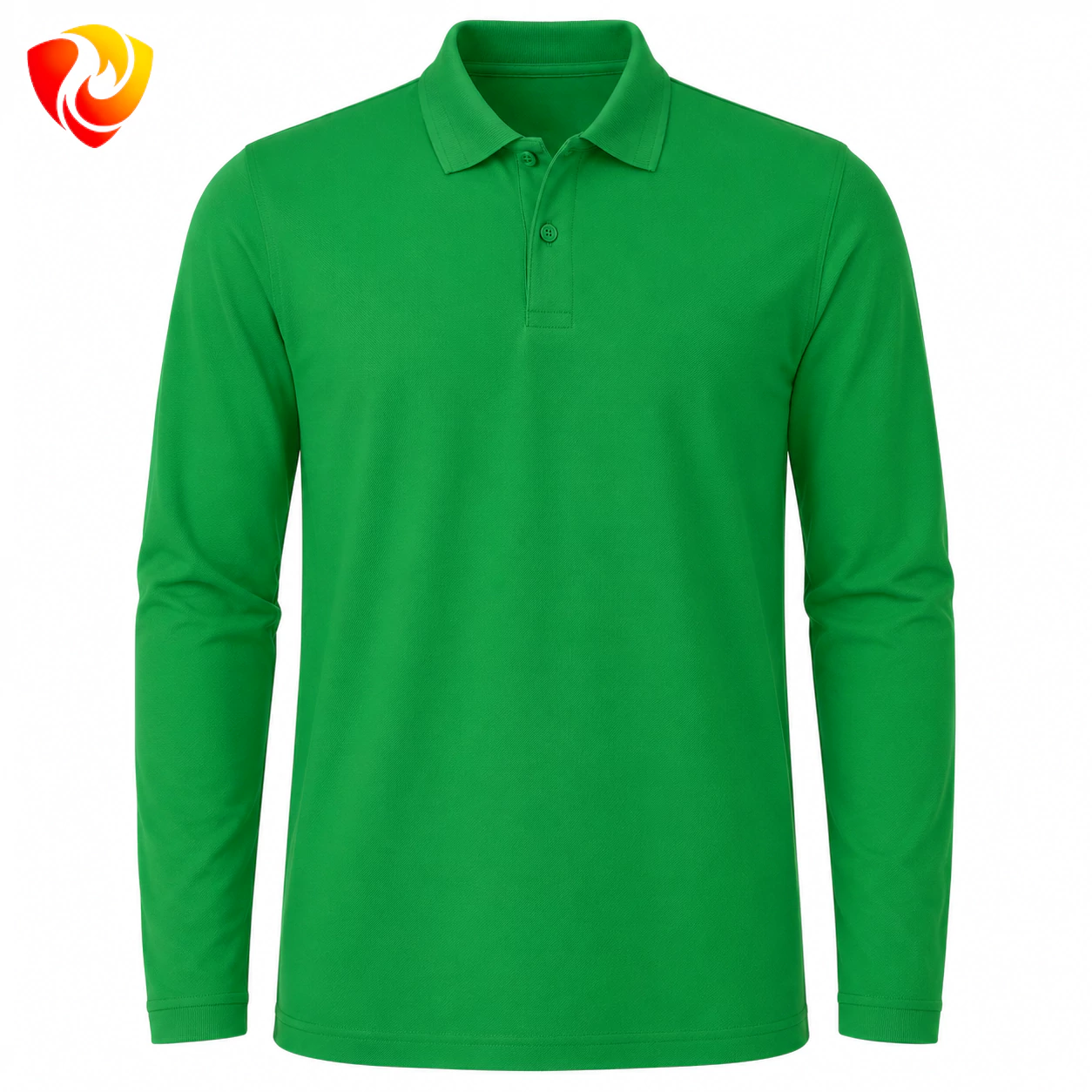 Green long-sleeve pique T-shirt تیشرت جودون آستین بلند سبز