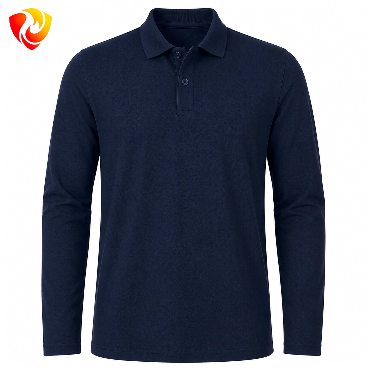 Navy blue long-sleeve pique T-shirt تیشرت جودون آستین بلند سرمه ای