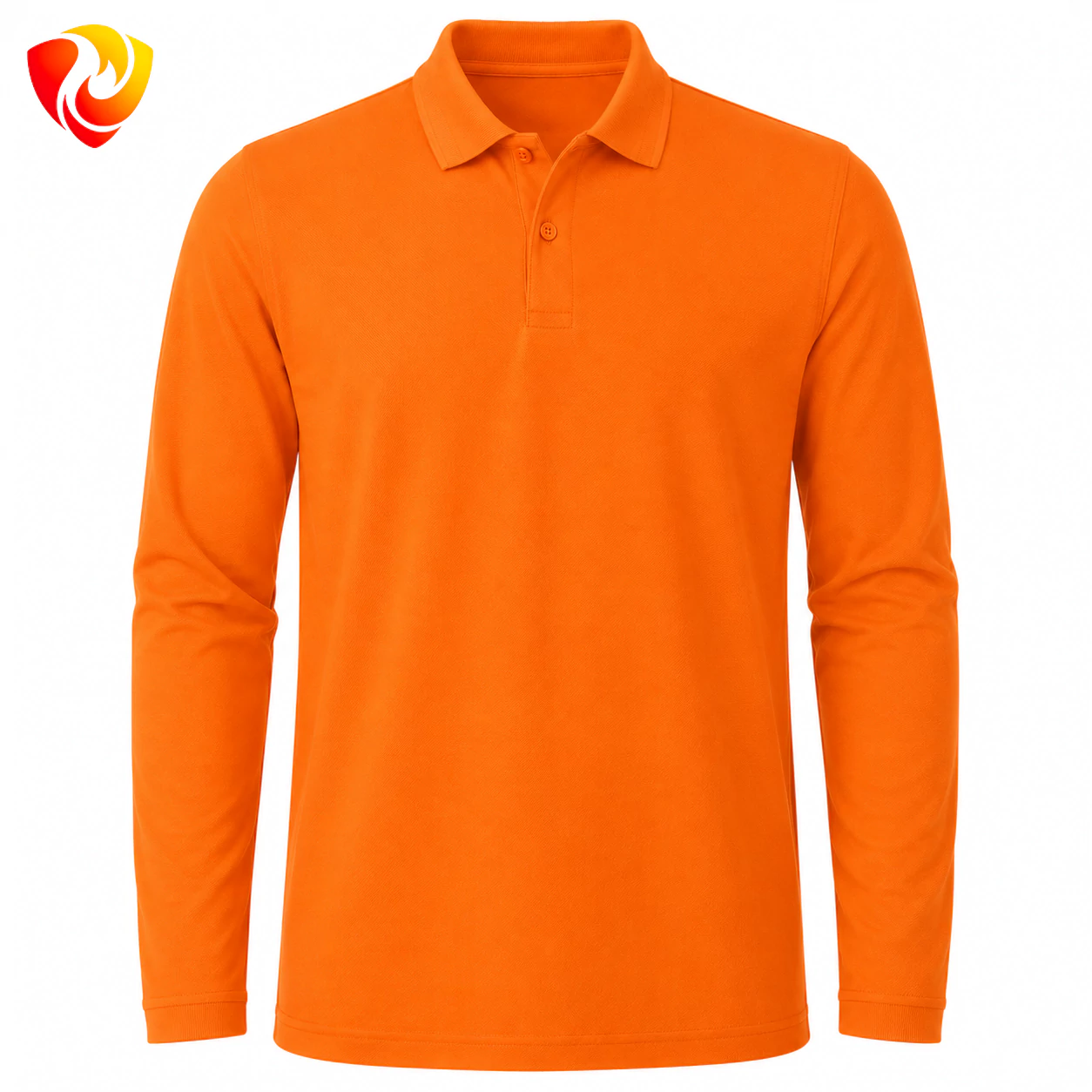 Orange long-sleeve pique T-shirt تیشرت جودون آستین بلند نارنجی