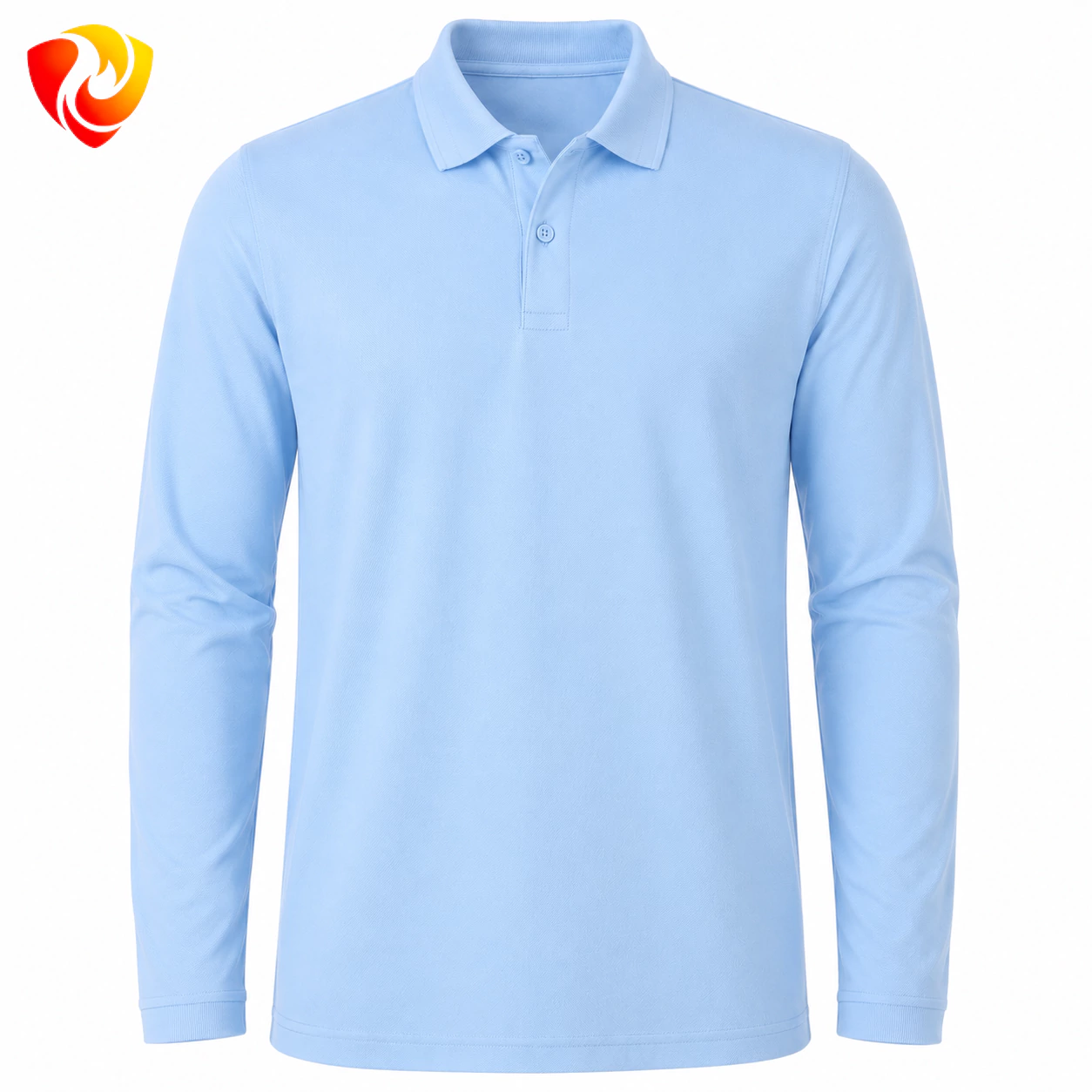 Sky blue long-sleeve pique T-shirt تیشرت جودون آستین بلند آبی آسمانی