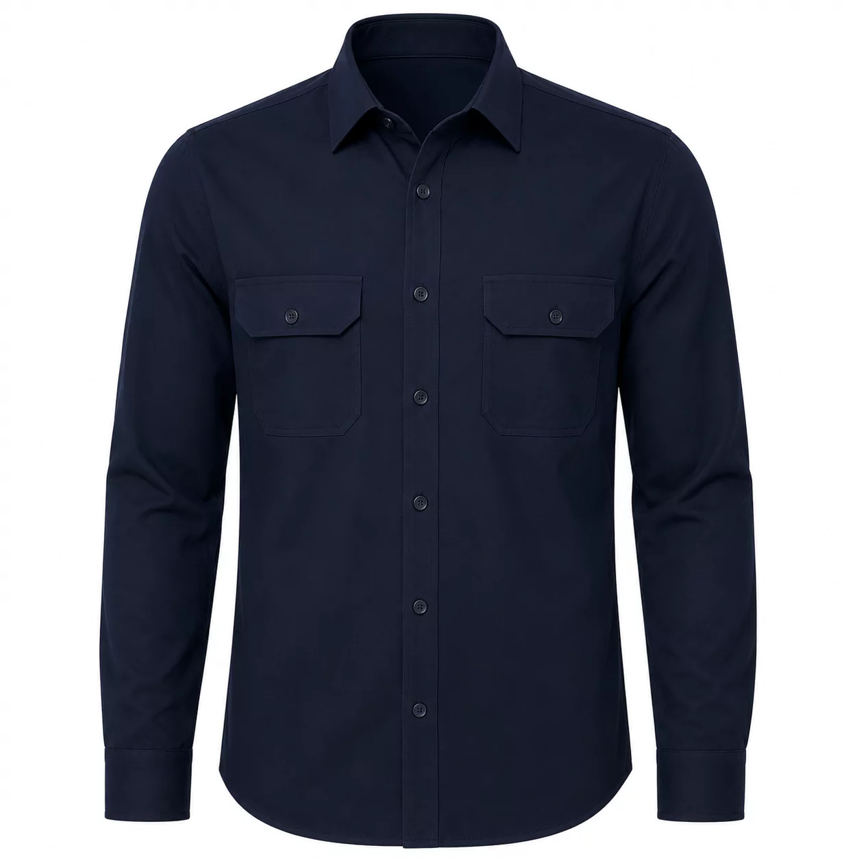 Navy blue two-pocket shirt پیراهن مردانه دوجیب سرمهای