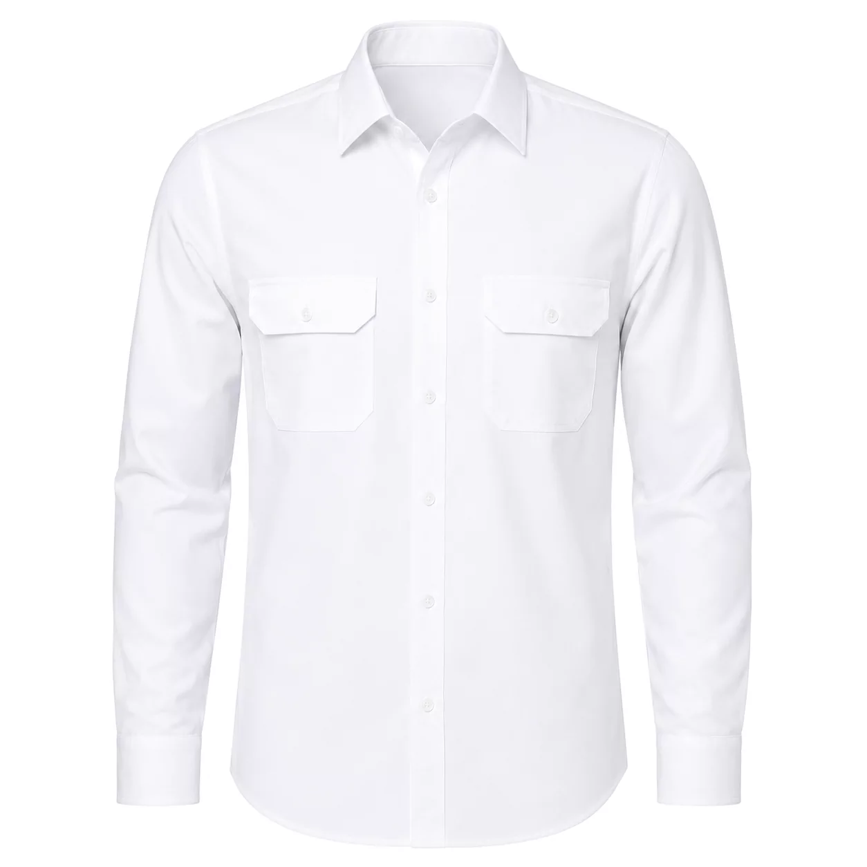 White two-pocket shirt پیراهن مردانه دوجیب سفید